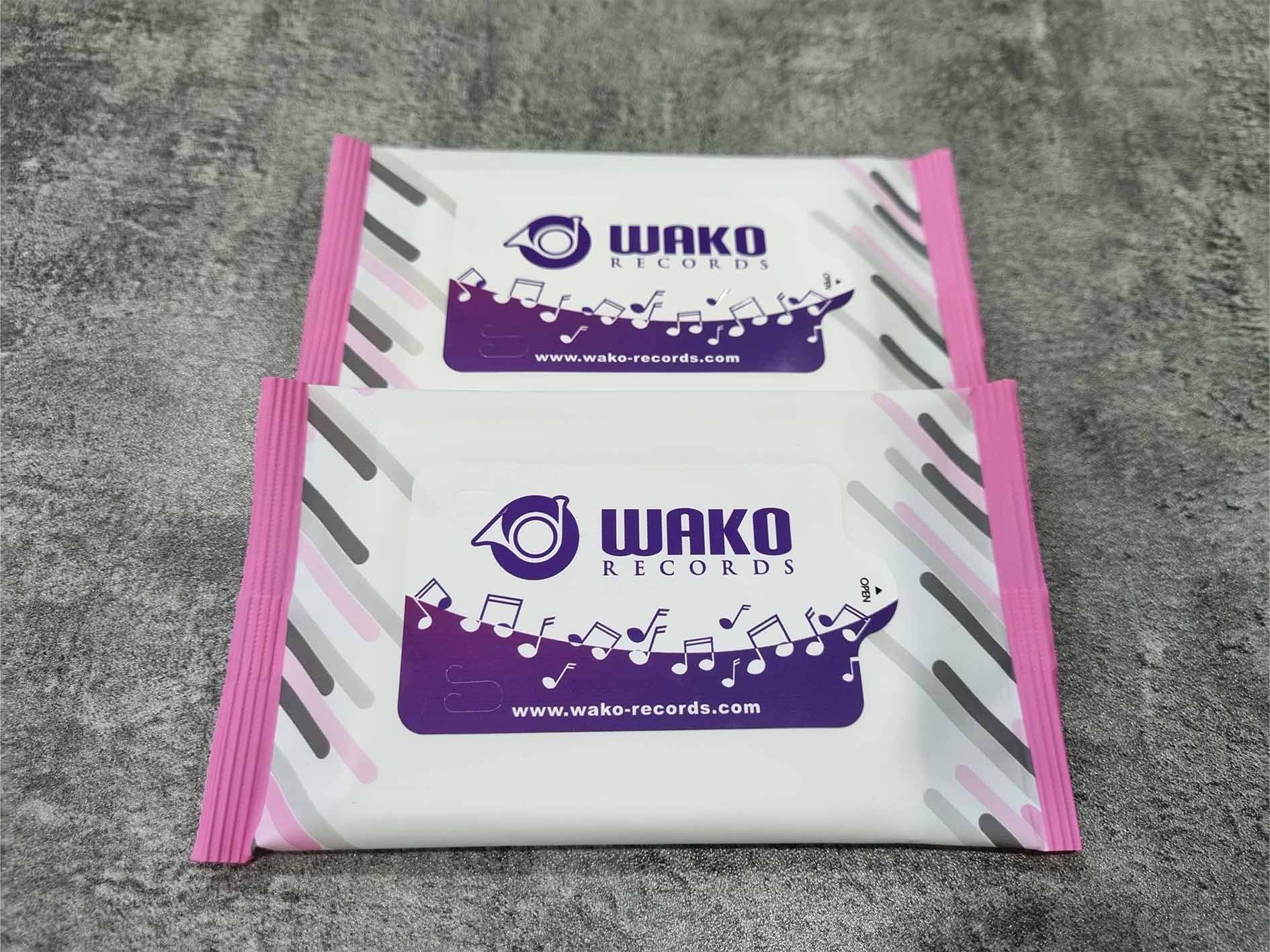 WAKO RECORDS, 株式会社ワコーレコードの名入れウェットティッシュ
