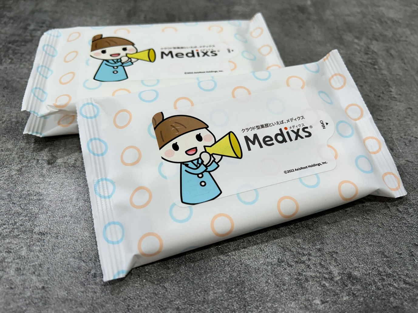 Medixs, 電子薬歴の販促用ウェットティッシュ