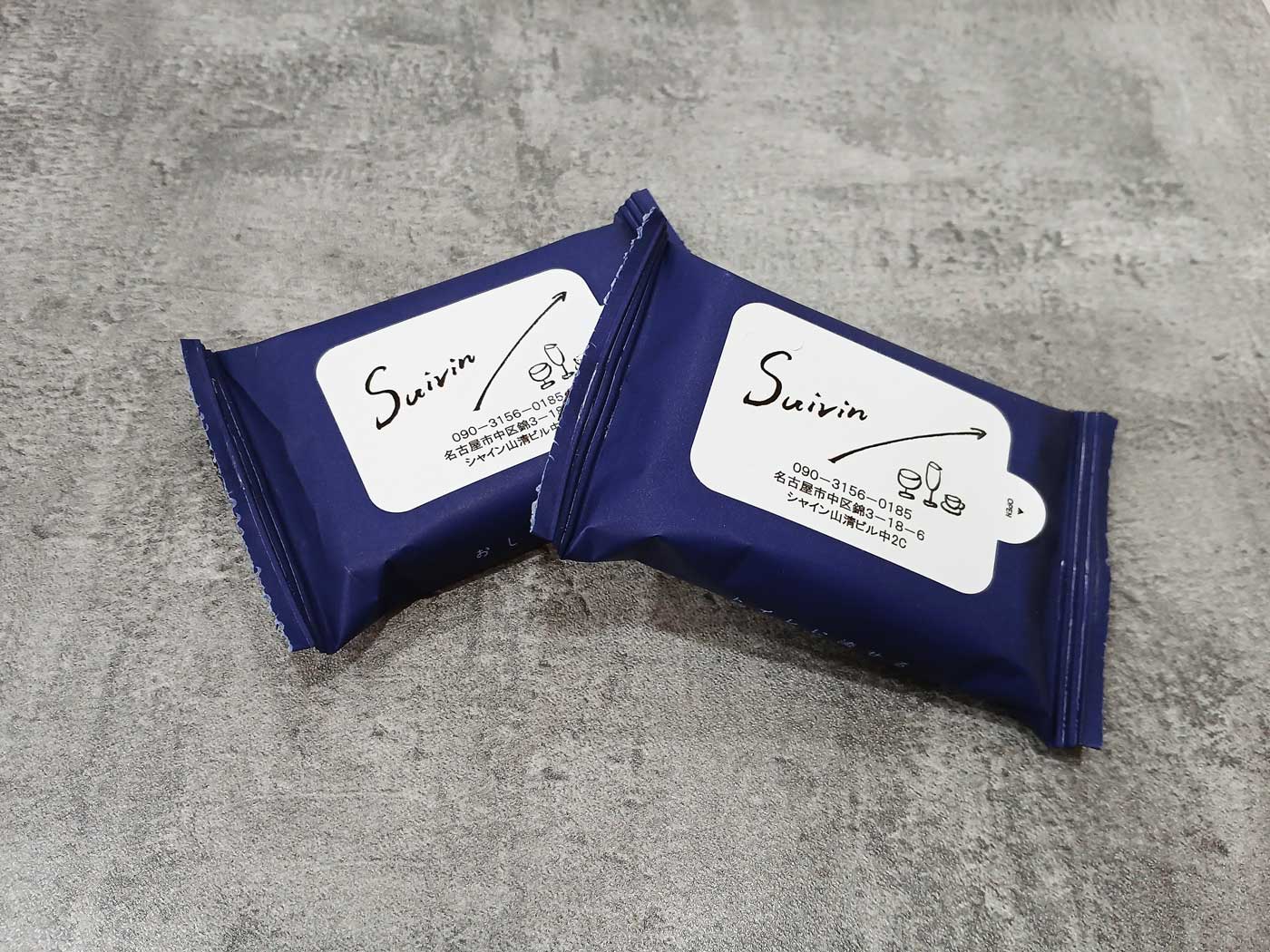 ワインバー, suivin, スイヴァンのミニ流せるおしりふき、フラップ印刷